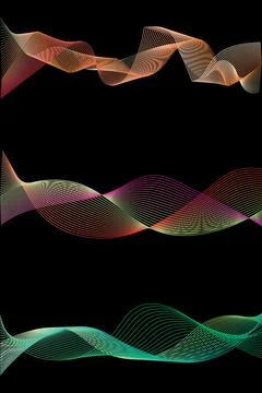 Dark abstract background with a glowing abstract waves, abstract background Illustrazione stock