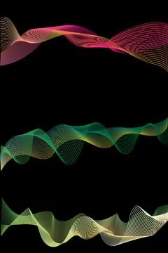 Dark abstract background with a glowing abstract waves, abstract background Stock Illustration