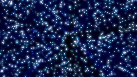 Dark abstract background with glowing blue star-like lights Stock Illustration