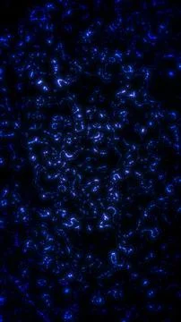 Dark abstract background with glowing blue fluid plasma lines Stock Illustration
