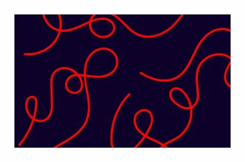 Dark abstract background with glowing red flowing line elements Stock Illustration