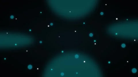 Dark abstract background with glowing teal and white bokeh circles and part.. 動画素材 336364980