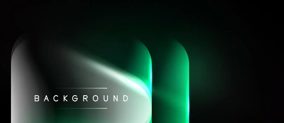 Dark abstract background. Gradient shades, smooth curves, glowing effect. Stock Illustration