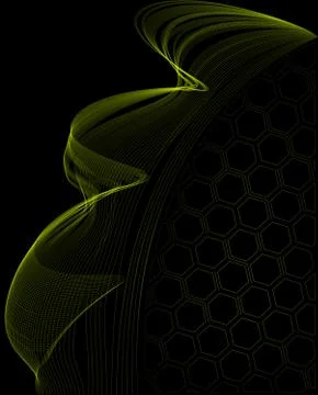 Dark abstract background with green lines. Stock Illustration