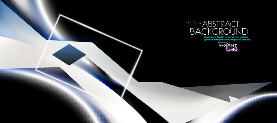 Dark abstract background, hex texture. White, black minimal technology shapes Stock Illustration