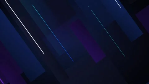 Dark abstract background with intersecting geometric shapes and thin bright.. 動画素材 336364983