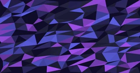 Dark abstract background with a low poly geometric pattern in blue and purple Illustrazione stock