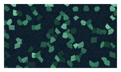 Dark abstract background with many green polygons and intricate lines creat.. Stock Illustration