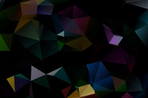 Dark abstract background of multicolored triangles Stock Illustration