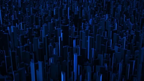 Dark abstract background with plenty of long 3D shapes Stock Footage 281615670