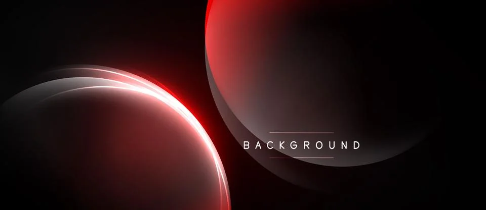 Dark abstract background. Red glowing lines create dynamic shapes, modern d.. Illustrazione stock