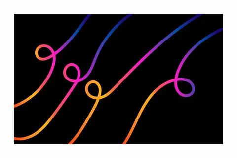Dark abstract background with smooth rainbow gradient flowing lines Stock Illustration