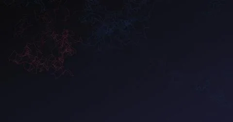 Dark abstract background with thin glowing lines forming complex networks i.. Illustrazione stock