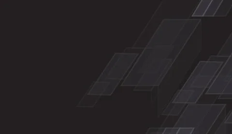 Dark abstract background with transparent geometric shapes and subtle lines for Illustrazione stock