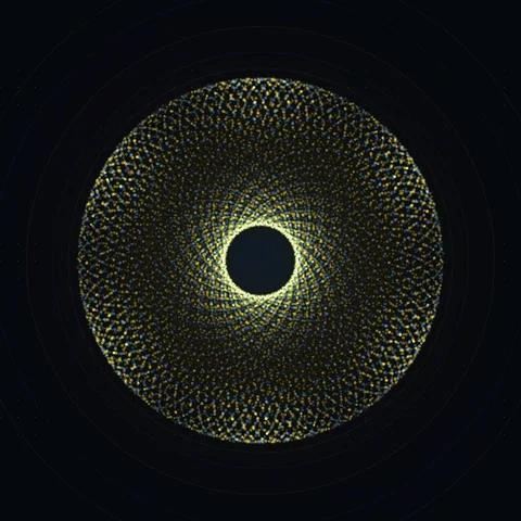 Dark Abstract Circular Pattern Background with Glowing Center Stock Footage 347804645
