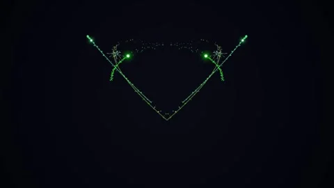 A dark, abstract composition with glowing, green lines Stock-Footage 330075740