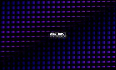 Dark abstract composition with a repeating grid of glowing purple and blue Stock Illustration