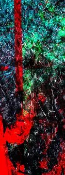 Dark abstract composition with vivid red and green contrast, grunge textures, Stock Photos