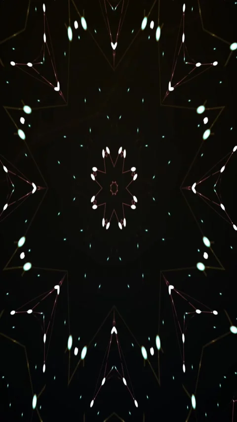 Dark Abstract Cosmic Network Pattern with Glowing Dots and Radial Geometry Stock Footage 342947248