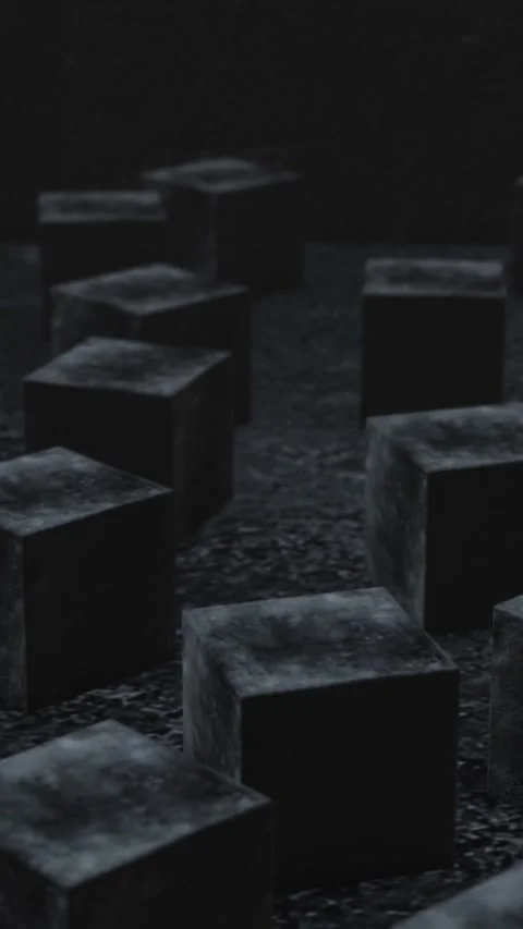 Dark Abstract Cubes Background Vertical Stock Footage 316066777