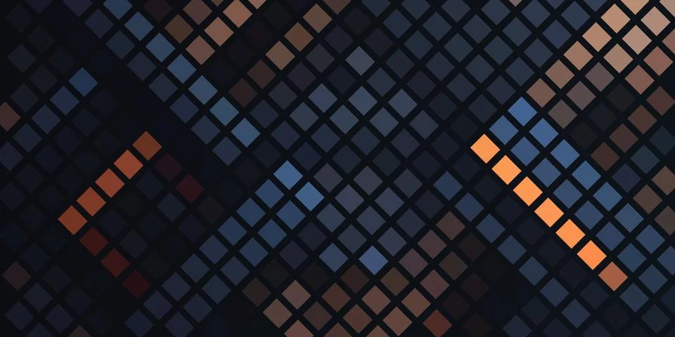 Dark Abstract Diagonal Mosaic Tile Pattern Background with Orange Accent Stockillustratie