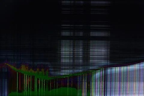 Dark abstract digital background: damaged screen matrix with interference of  Foto stock