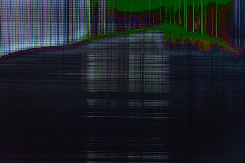 Dark abstract digital background: damaged screen matrix with interference of  Stock Photos