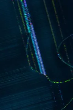 Dark abstract digital background: damaged screen matrix with interference of  Stock Photos