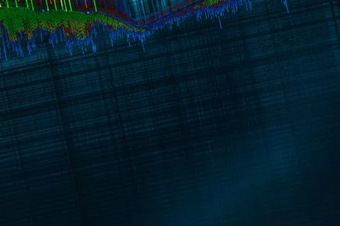 Dark abstract digital background: damaged screen matrix with interference of  Foto stock