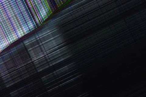 Dark abstract digital background: damaged screen matrix with interference of  Foto stock