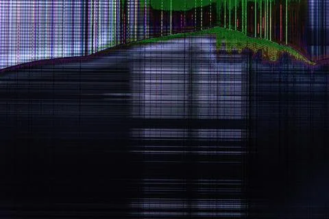 Dark abstract digital background: damaged screen matrix with interference of  Foto stock