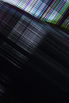 Dark abstract digital background: damaged screen matrix with interference of  Stock Photos