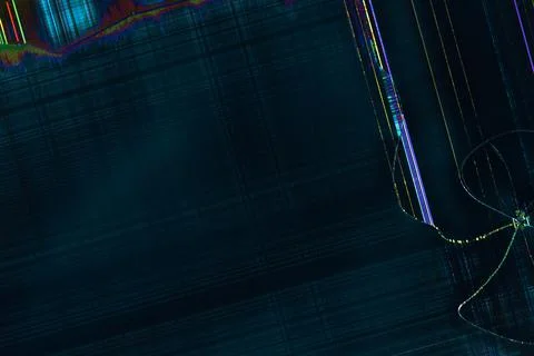 Dark abstract digital background: damaged screen matrix with interference of  Foto stock