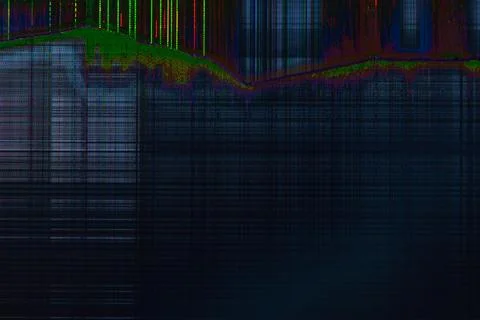 Dark abstract digital background: damaged screen matrix with interference of  Foto stock