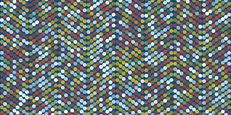 Dark abstract dotted pattern with small circles forming wavy lines in red, .. Illustrazione stock