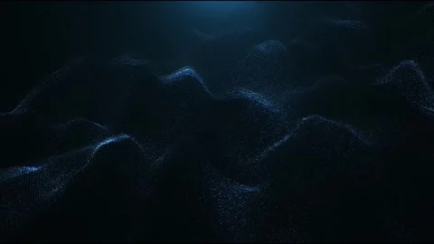 Dark Abstract Energy Flow - Digital Particle Wave Visualization Background Stock Footage 323435115