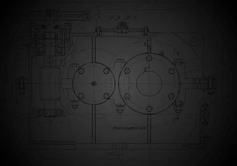 Dark abstract engineering drawing Dark abstract engineering drawing. Vecto... Foto stock