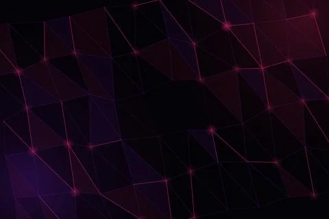A dark abstract field of connected polygonal facets and radiant nodes creat.. 스톡 일러스트