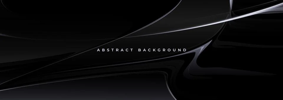 Dark abstract flowing background with glossy curved lines Stock Illustration