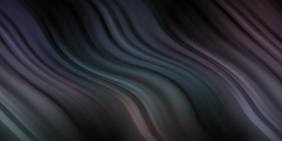 Dark abstract fluid background with elegant wavy purple and teal gradients 스톡 일러스트