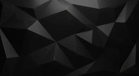 Dark abstract geometric background with 3d polygonal shapes and modern design Stock Illustration