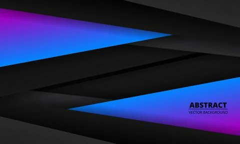 Dark abstract geometric background with blue, purple and gray colored paper Stock Illustration