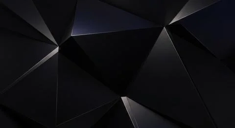 Dark abstract geometric background with glossy polygonal shapes and moody l.. Stock Illustration
