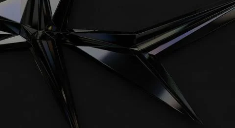 Dark abstract geometric background with sharp metallic textures and reflect.. Stock Illustration