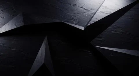 Dark abstract geometric background with sharp angles and dramatic lighting .. Stock Illustration