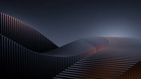 Dark Abstract Geometric Block Wave Background Video Loop Stock Footage 329180634