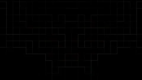 Dark abstract geometric grid background with glowing lines and futuristic d.. Stock Illustration