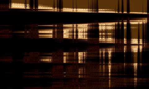 Dark Abstract Glitch Art Background with Intersecting Brown and Black Digit.. Stock Illustration