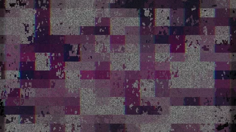 Dark abstract glitch texture with red and purple pixel noise. Stock Footage 326496694
