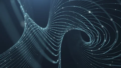Dark Abstract Glowing Lines Shiny Dots Futuristic Background Vidéo 121824124